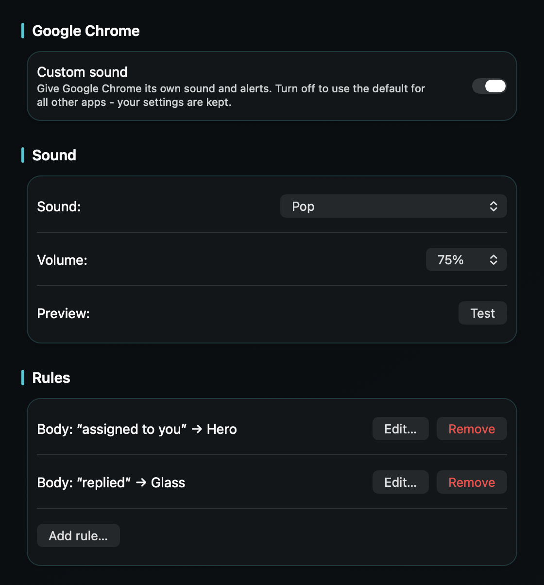In TrillMark you add a rule that fires only for the Intercom notifications that need you - a conversation assigned to you, a customer's reply.
